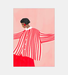 Poster   The Woman With the Red Stripes - Bea Muller Poster & Frame