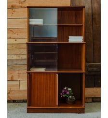 Vitrine en bois et verre Victoria N°1273- Produit chiné Debongout
