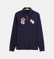 Polo de rugby manches longues badges brodés Serge Blanco