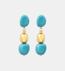 Boucles d'oreilles clips longues   doré à l'or fin - Loulou Satellite