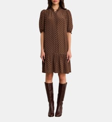 Robe droite à pois et volants - AZALEE Pablo