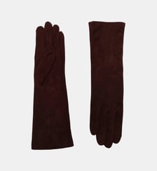 Gants Christina Sued Femme Cuir Doublés Soie Agnelle