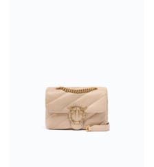 Sac à bandoulière mini love bag puff en cuir nappa matelassé avec boucle bijou Pinko