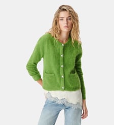 Cardigan tricot mousseux 100% laine Ikks