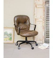 Fauteuil KNOLL en simili cuir Jakob N°717- Produit chiné Debongout