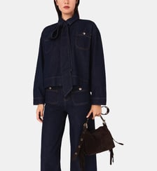 Chemise en denim avec Lavallière Maje