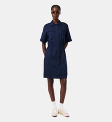 Robe chemise fluide lin mélangé Lacoste