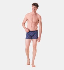 Boxer long à motif tartan bleu canard Le Slip Francais