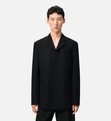 Veste Droite Simple Boutonnage en Laine Vierge AMI Paris