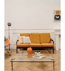 Banquette jaune moutarde day bed Clara N°141- Produit chiné Debongout