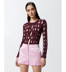 Cardigan court en maille ajourée Pinko