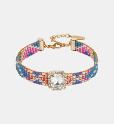 Bracelet réglable perles tissées cabochon central STRIPPY Hipanema