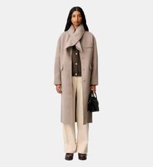 Manteau long laine col foulard Claudie Pierlot