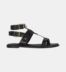 Sandales plates multibrides en cuir La Fée Maraboutée