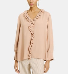 Blouse cedrela en mélange soie et acétate uni Momonì