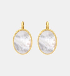 Boucles d'oreilles dormeuses ovales   doré à l'or fin - Ashanti Satellite