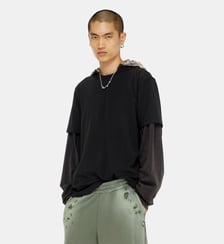 T-shirt en interlock de coton avec logo brodé Diesel