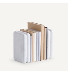 Lot de 2 serre-livres en marbre blanc AM.PM