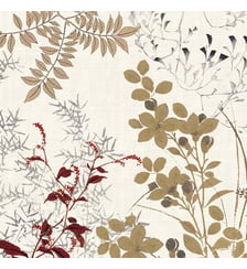 Serviette lin & coton lavé 150 g/m² imprimé beige Bambous parchemin Garnier Thiebaut