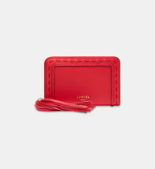 Petit portefeuille zippé en cuir signature Lancel