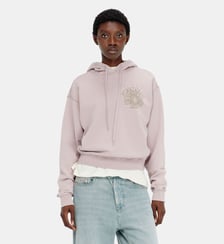 Sweat à capuche avec imprimés et clous strass Diesel