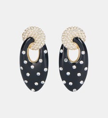 Boucles d'oreille Organic en laiton laqué et cristaux Balmain