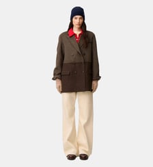 Manteau laine carreaux uni Claudie Pierlot