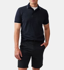 Polo slim micro rayures en coton manches courtes Wilson Bay Rodd & Gunn