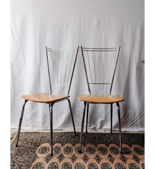 Paire de chaises chromées Alma N°1277- Produit chiné Debongout