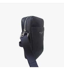 Sacoche bandoulière en cuir de vachette marron foncé Biarritz Serge Blanco