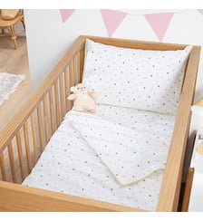 Housse de couette bébé en coton biologique, imprimé coeurs La Redoute Interieurs