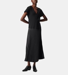 Robe longue bi-matière plissée Ikks