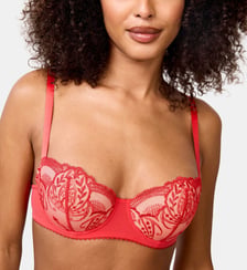 Soutien-gorge corbeille mousse Poésie rouge Maison Lejaby