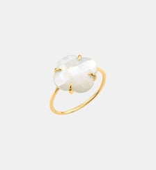 Bague, nacre blanche, or jaune Morganne Bello