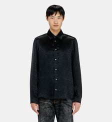 Chemise en satin froissé jacquard logo Diesel