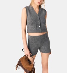 Top en maille à strass Maje