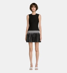 Robe courte en maille à carreaux Sandro
