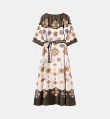 Robe Muumuu Round Neck Nucleus Placée Off White La DoubleJ