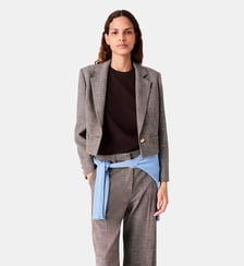 Veste de tailleur courte à carreaux Maje
