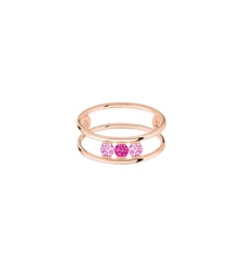 Bague HULA HOOP Trilogie - Rubis | Saphirs roses, poids total 0,35ct approx. - Or rose 750‰ La Brune & La Blonde