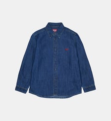 Chemise en denim à manches longues avec logo Diesel Kids