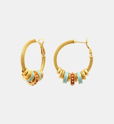 Boucles d'oreilles créoles   doré à l'or fin - Alicudi Satellite