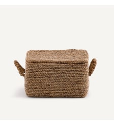Panier rectangulaire tressé en jacinthe d'eau AM.PM