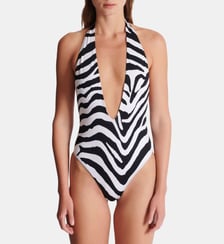 Maillot de bain 1 pièce zébré Balmain