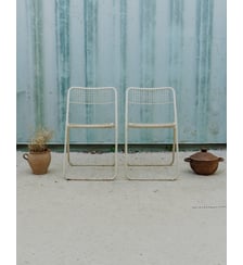 Paire de chaises en métal blanc Alma N°2014- Produit chiné Debongout