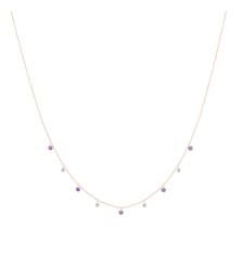 Collier Mini Rivière - Améthystes et Diamants - Or rose 750‰ La Brune & La Blonde