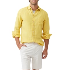 Chemise unie slim en lin manches longues Coromandel unisexe Rodd & Gunn