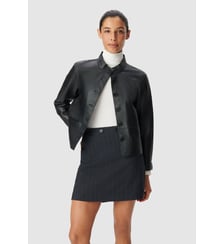 Veste cuir col montant Ikks