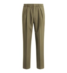 Pantalon à ceinture élastique en laine Balmain