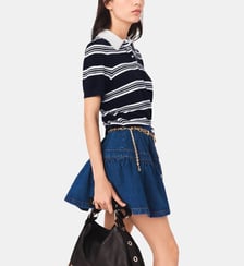 Jupe courte en denim Maje
